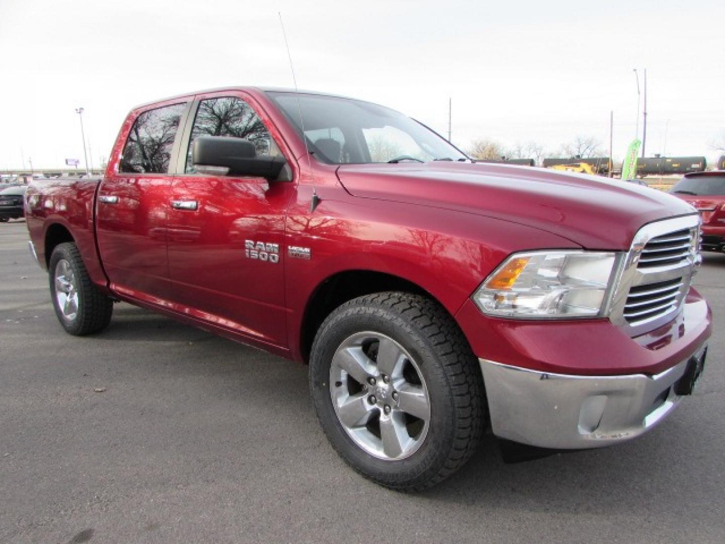 2015 Red /Gray RAM 1500 (1C6RR7LT7FS) with an 5.7 Hemi V8 engine engine, 8 speed automatic transmission, located at 4562 State Avenue, Billings, MT, 59101, (406) 896-9833, 45.769516, -108.526772 - 2015 RAM 1500 SLT Crew Cab SWB 4WD - Bighorn Edition! 5.7L V8 OHV 16V Hemi Engine - 8 speed automatic transmission - 4WD - 115,339 miles - Inspected and serviced - copy of inspection and all work performed as well as complete vehicle history report provided SLT Bighorn package - Luxury group - - Photo#5